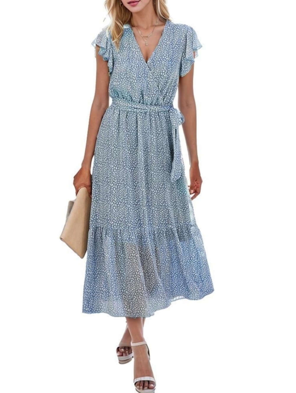 BTFBM Floral Sheer Peasant Prairie Garden Girl Belted Midi Dress